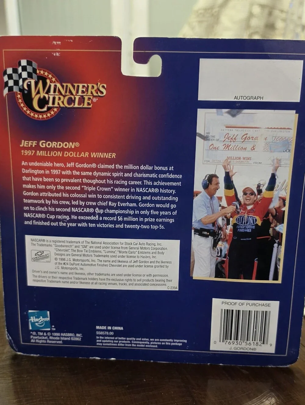 NASCAR Winner's Circle Jeff Gordon #24 1/43 Scale Diecast 1997 Million Dollar